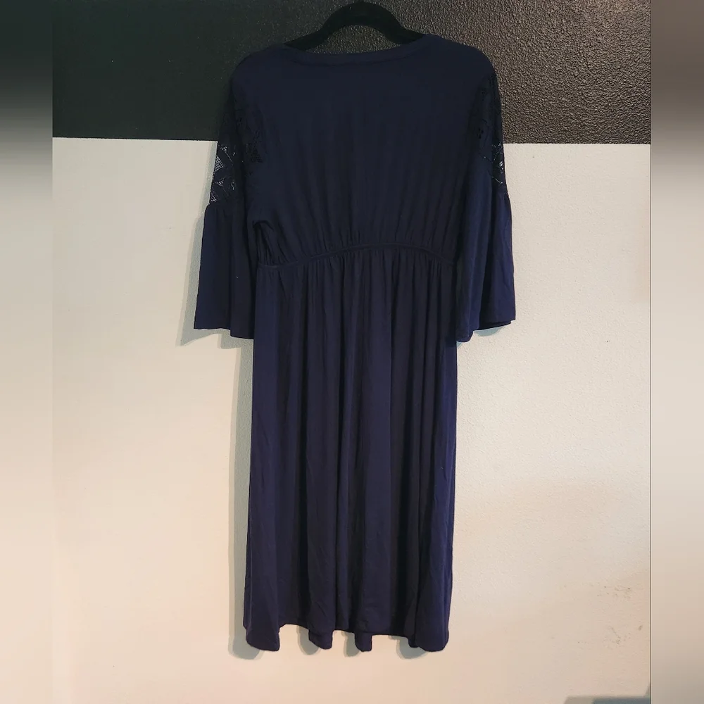 Isabel Maternity by Ingrid & Isabel Navy Long Sleeve Dress Size Large - Picture 2 of 10